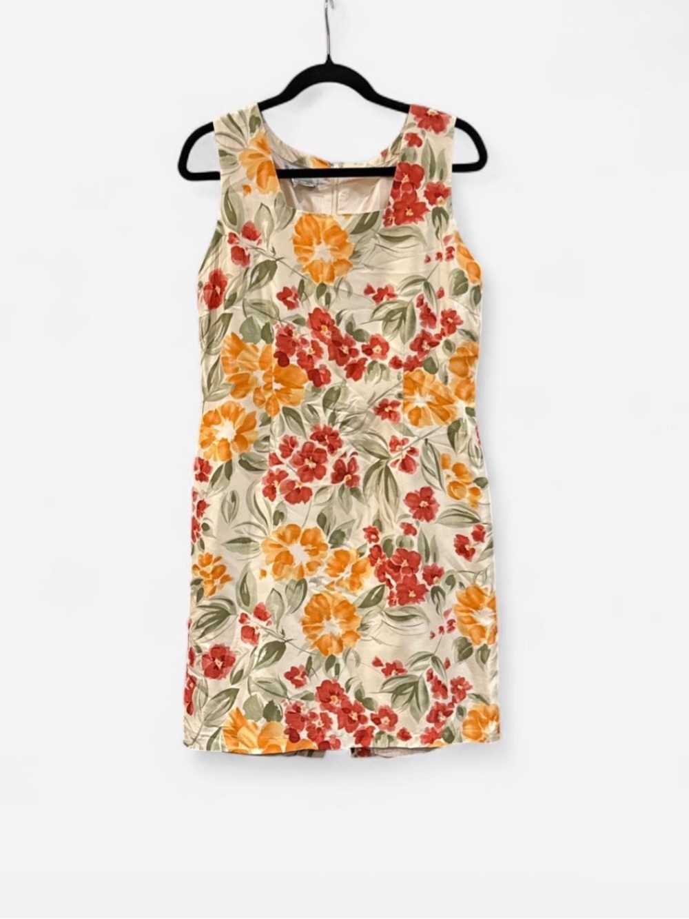 Dressbarn Silk Floral Dress sz1 0 minimalist cottage bohemian old money feminine
